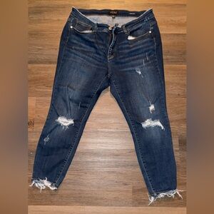 Judy Blue Dark Blue Distressed Boyfriend Jeans